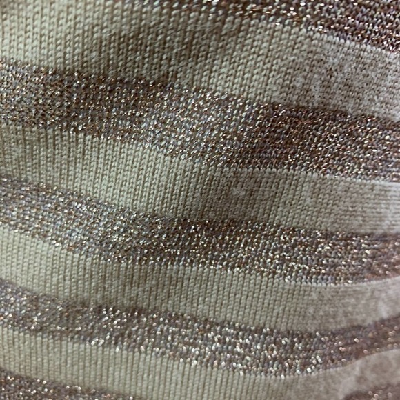 TALBOTS Sparkly Bronze Stripe Top PS - Picture 6 of 8